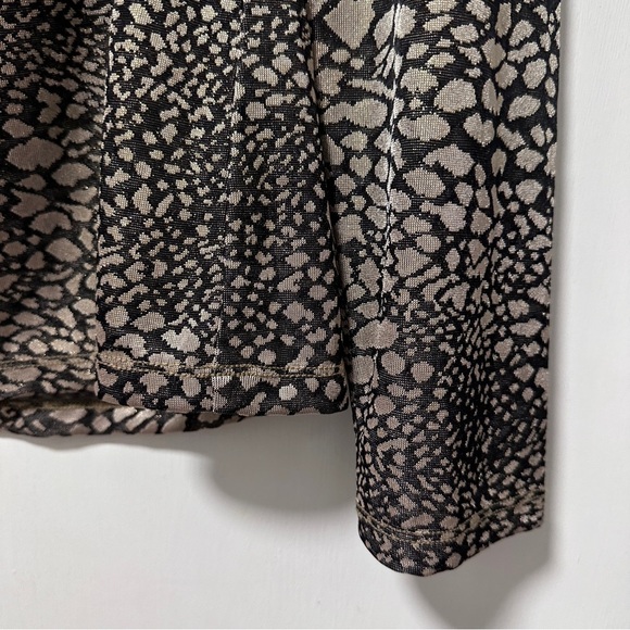 Cache Metallic Animal Print Long Sleeve Top Cowl Neck Blouse Women's Size XL EUC - Picture 8 of 16